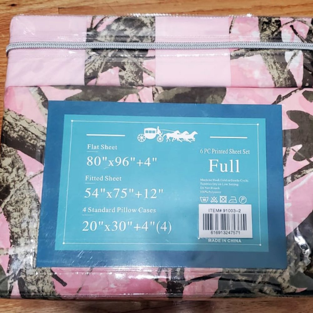 6 Piece Full Size Bed Sheets 2 Extra Pillow Cases